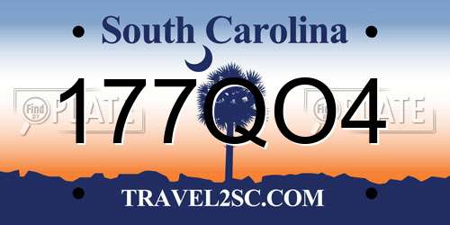 177QO4 South Carolina License Plate