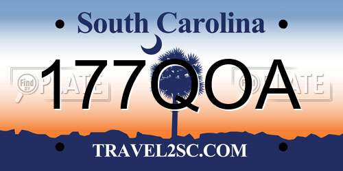 177QOA South Carolina License Plate