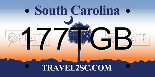 177TGB South Carolina License Plate