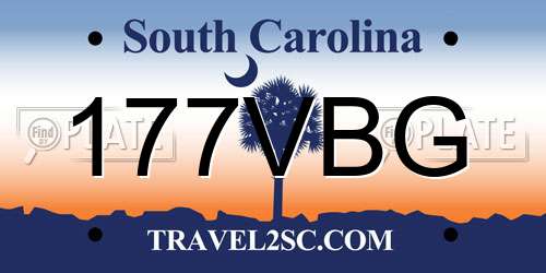 177VBG South Carolina License Plate