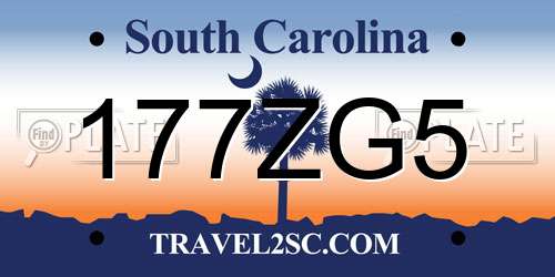 177ZG5 South Carolina License Plate