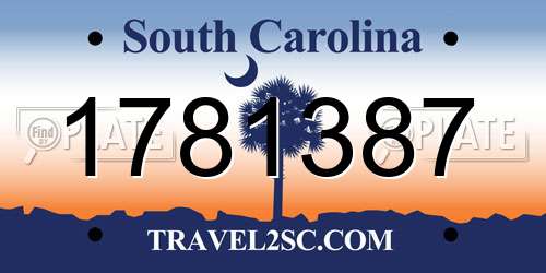 1781387 South Carolina License Plate