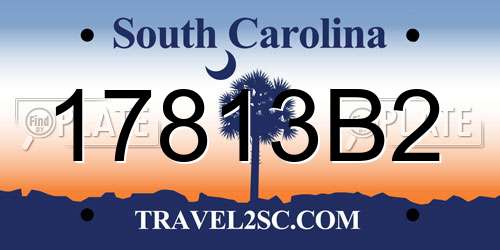 17813B2 South Carolina License Plate