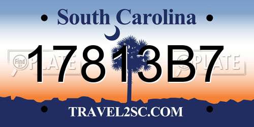 17813B7 South Carolina License Plate