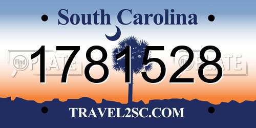 1781528 South Carolina License Plate