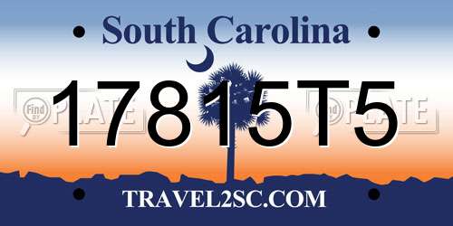 17815T5 South Carolina License Plate