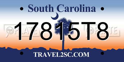 17815T8 South Carolina License Plate