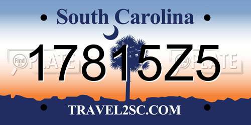 17815Z5 South Carolina License Plate