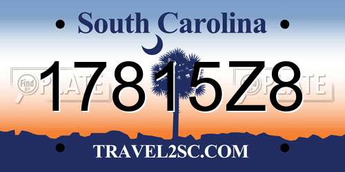 17815Z8 South Carolina License Plate