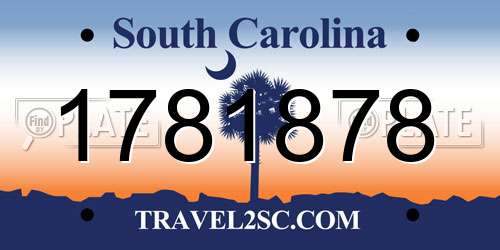1781878 South Carolina License Plate
