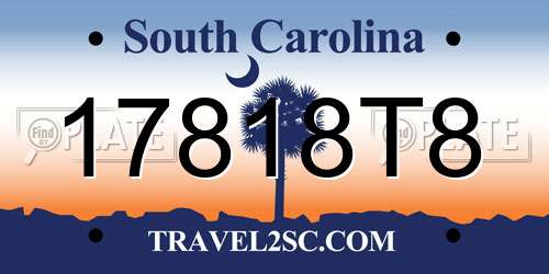 17818T8 South Carolina License Plate