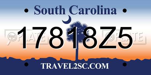 17818Z5 South Carolina License Plate