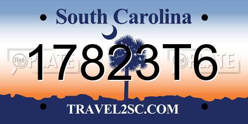 17823T6 South Carolina License Plate