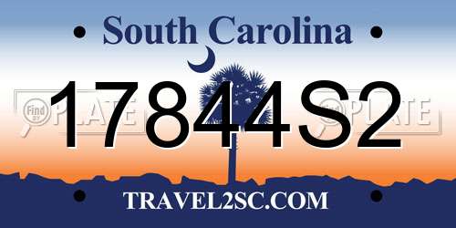 17844S2 South Carolina License Plate