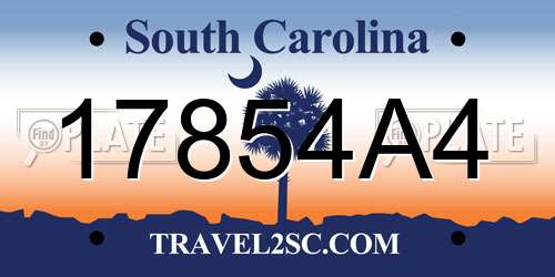 17854A4 South Carolina License Plate
