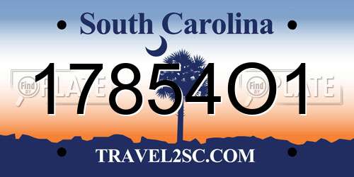 17854O1 South Carolina License Plate