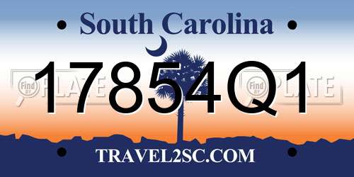 17854Q1 South Carolina License Plate