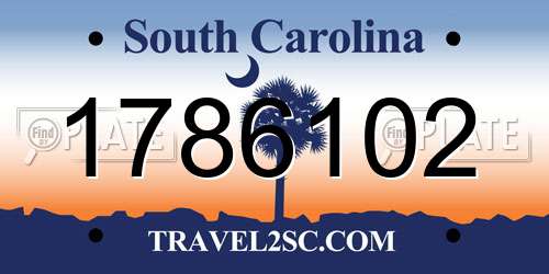 1786102 South Carolina License Plate