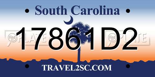 17861D2 South Carolina License Plate