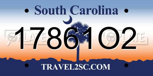 17861O2 South Carolina License Plate