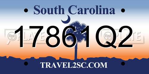 17861Q2 South Carolina License Plate