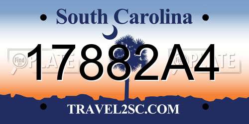 17882A4 South Carolina License Plate