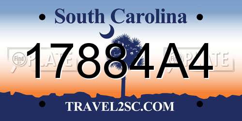 17884A4 South Carolina License Plate