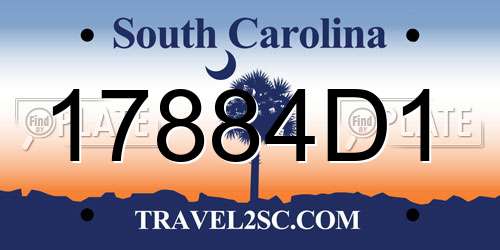 17884D1 South Carolina License Plate