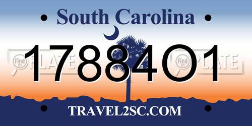 17884O1 South Carolina License Plate