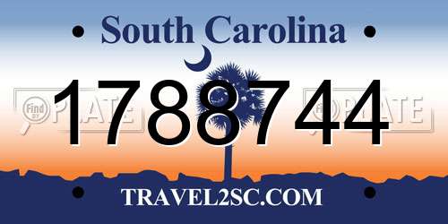 1788744 South Carolina License Plate