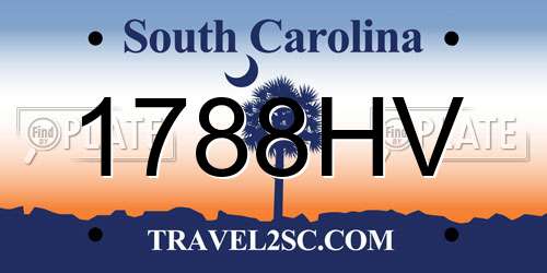 1788HV South Carolina License Plate