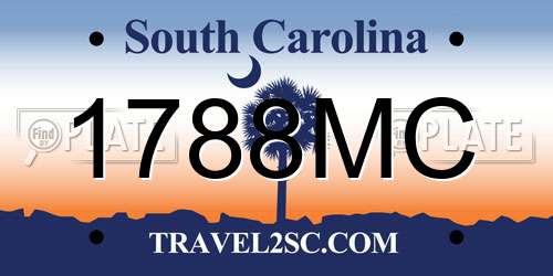 1788MC South Carolina License Plate