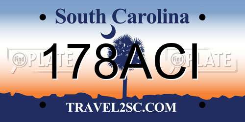 178ACI South Carolina License Plate