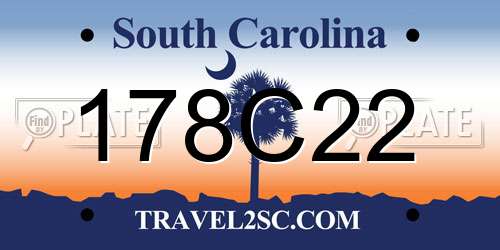 178C22 South Carolina License Plate