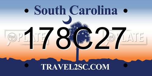178C27 South Carolina License Plate