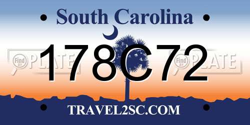 178C72 South Carolina License Plate