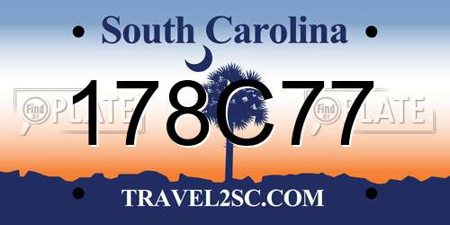 178C77 South Carolina License Plate