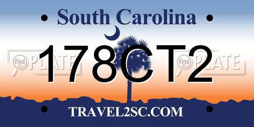 178CT2 South Carolina License Plate