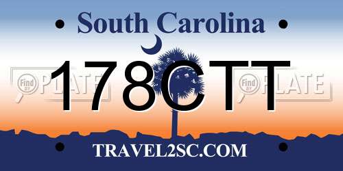 178CTT South Carolina License Plate