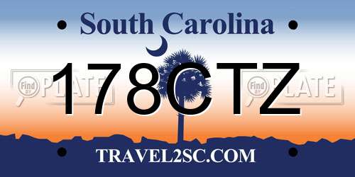 178CTZ South Carolina License Plate