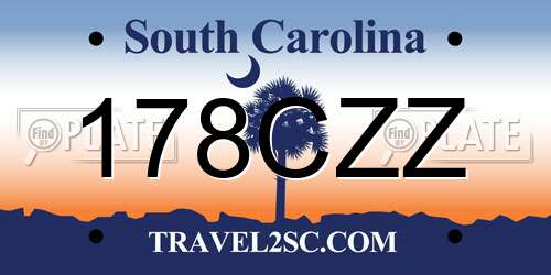 178CZZ South Carolina License Plate