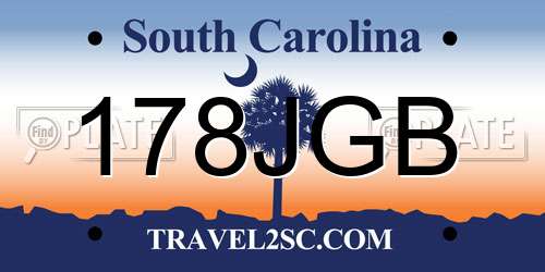 178JGB South Carolina License Plate