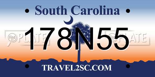 178N55 South Carolina License Plate