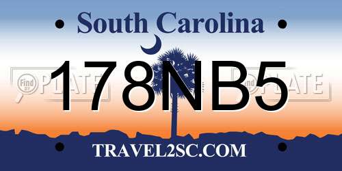 178NB5 South Carolina License Plate