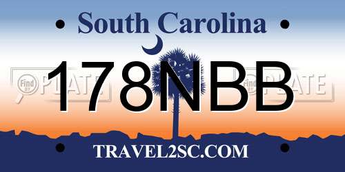 178NBB South Carolina License Plate