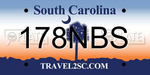 178NBS South Carolina License Plate