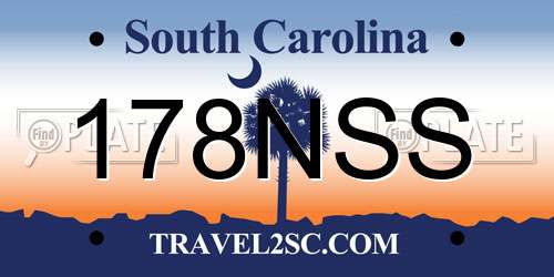 178NSS South Carolina License Plate