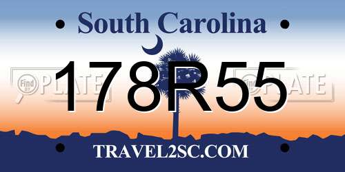 178R55 South Carolina License Plate