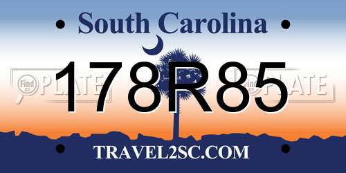 178R85 South Carolina License Plate