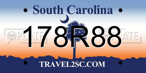 178R88 South Carolina License Plate